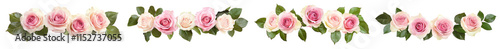 Small pink rose flowers in a floral arrangement isolated on white or transparent background