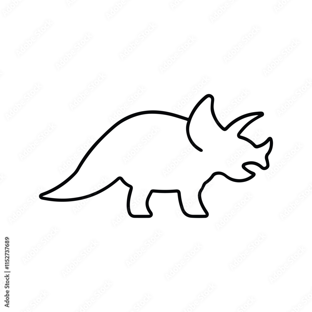 Adobe Illustrator ArtwoTriceratops icon. Dinosaur vector illustration. Isolated on white background.rk Adobe Illustrator ArtwoTriceratops icon. Dinosaur vector illustration. Isolated on white background.rk