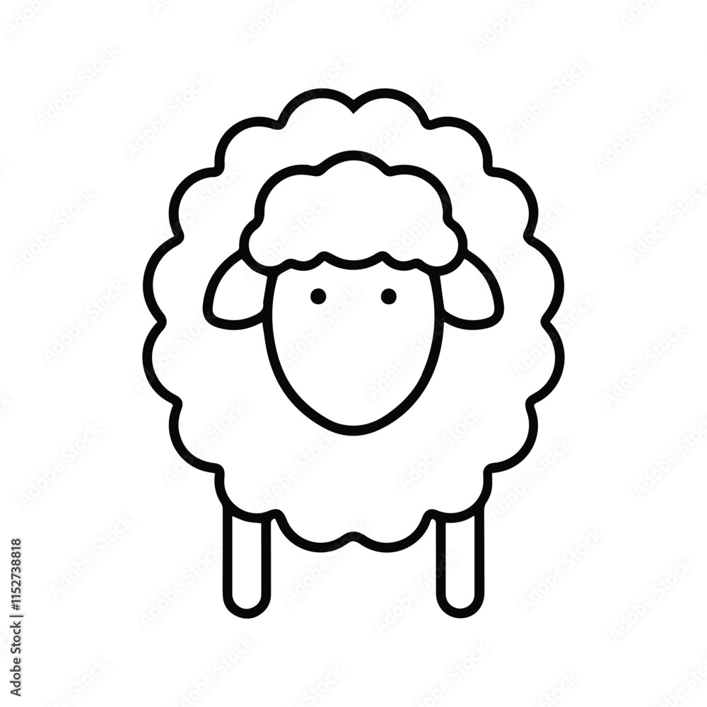Sheep Icon. Vector Illustration of Sheep Farm Animals. Flat Design Style Isolated On White Background. Sheep Icon. Vector Illustration of Sheep Farm Animals. Flat Design Style Isolated On White Background.