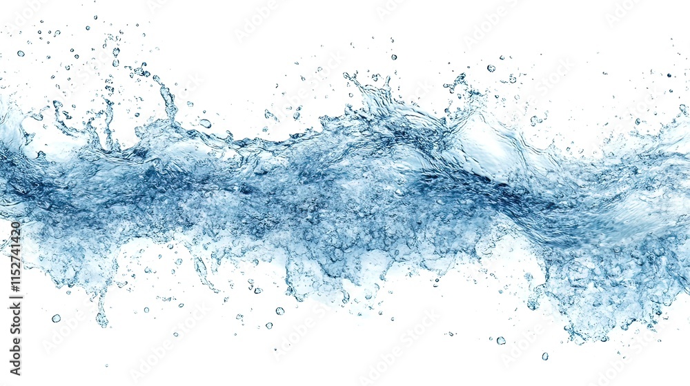 Dynamic blue water splash isolated on white background. Dynamic blue water splash isolated on white background.