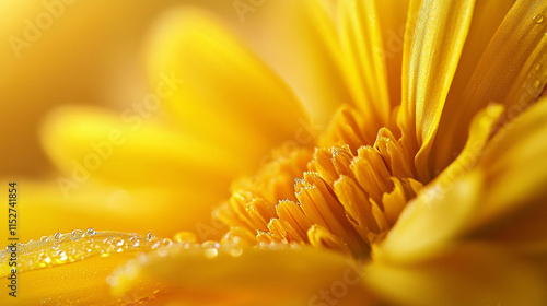 Close-up of a Beautiful Yellow Flower. A vibrant yellow flower showcasing intricate details and textures in full bloom. photo