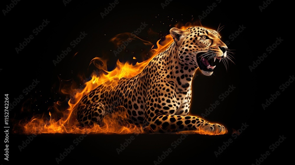 Fototapeta premium Fiery Leopard