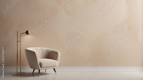 Smooth stucco finish in a warm beige tone.
