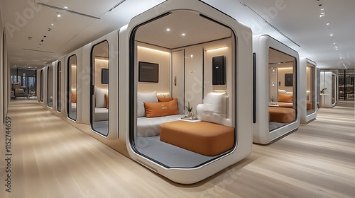 Modern Office Nap Pods Corridor Design