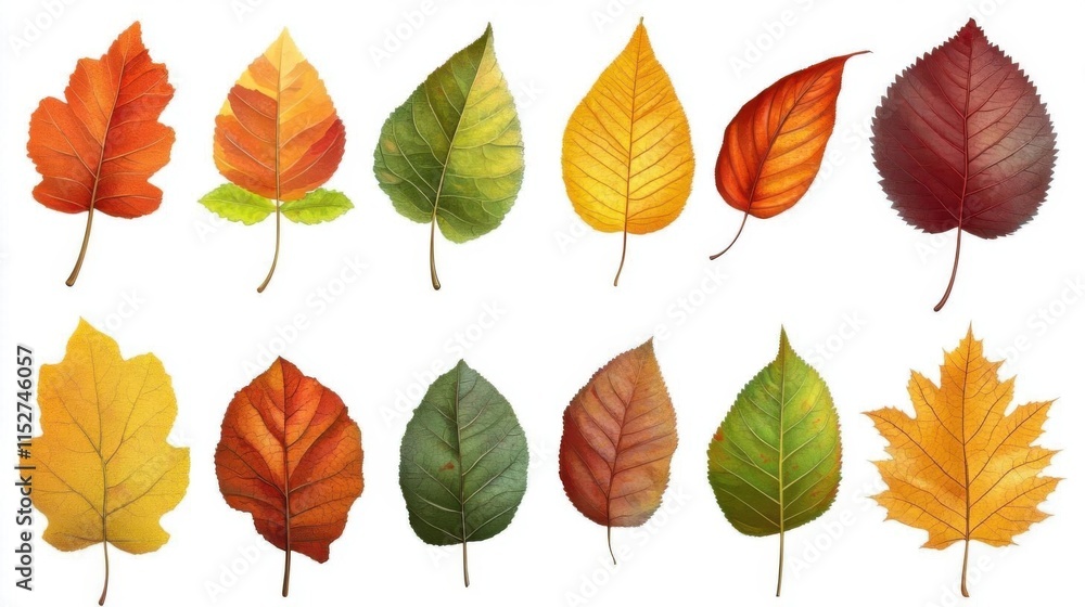 Obraz premium Colorful Autumn Leaves Showcase Vibrant Fall Foliage with Seasonal Change and Nature's Beauty