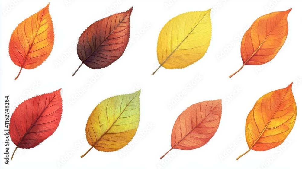 Autumn Leaves Showcase Vibrant Fall Colors and Nature's Beauty. Seasonal Change, Leaf Collection, Botanical Illustration. Autumn Leaves Showcase Vibrant Fall Colors and Nature's Beauty. Seasonal Change, Leaf Collection, Botanical Illustration.