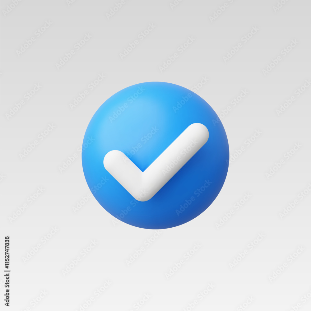 3d Realistic Check mark icon vector illustration 3d Realistic Check mark icon vector illustration