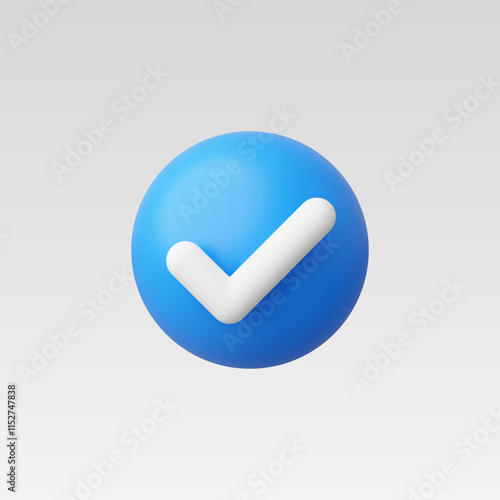 3d Realistic Check mark icon vector illustration