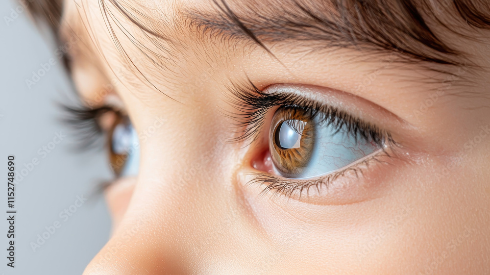 Obraz premium Close up of child eyes showing emotion and curiosity