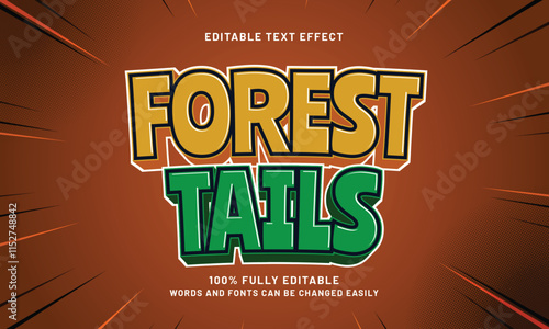 forest tails editable text effects with a jungle and kids theme photo