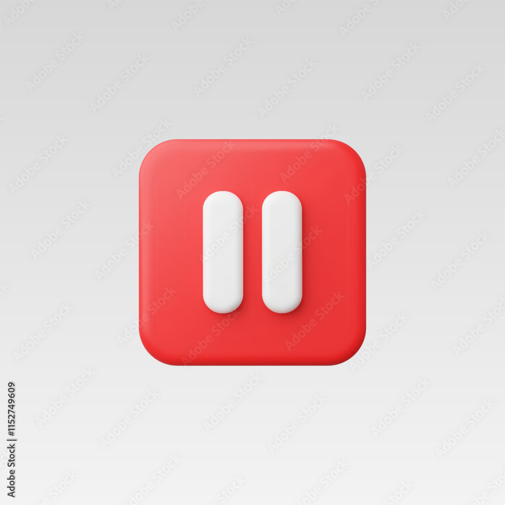 3d Realistic Pause Icon vector illustration 3d Realistic Pause Icon vector illustration