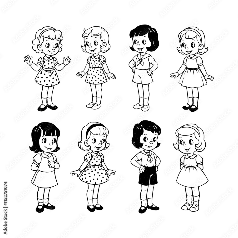 Cartoon Characters Sticker Set with Varied Expressions – A Collection of Monochrome, Hand-Drawn Designs. Perfect for Illustrations, Digital Art Projects, and Creative Customization Cartoon Characters Sticker Set with Varied Expressions – A Collection of Monochrome, Hand-Drawn Designs. Perfect for Illustrations, Digital Art Projects, and Creative Customization
