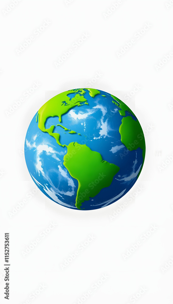 Fototapeta premium Earth day concept on white background, World environment day, vibrant