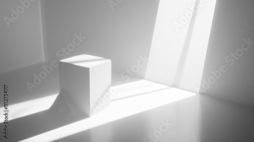 Wallpaper Mural Minimalist white cube in sunlit room. Torontodigital.ca