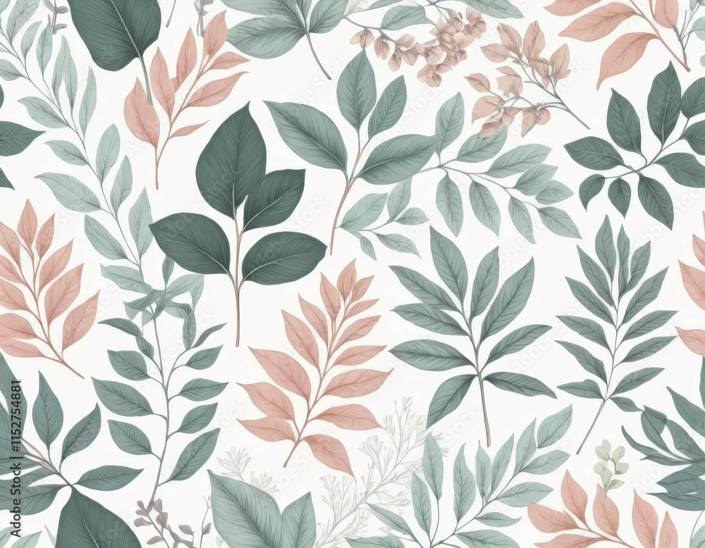 Fototapeta premium seamless pattern with leaves
