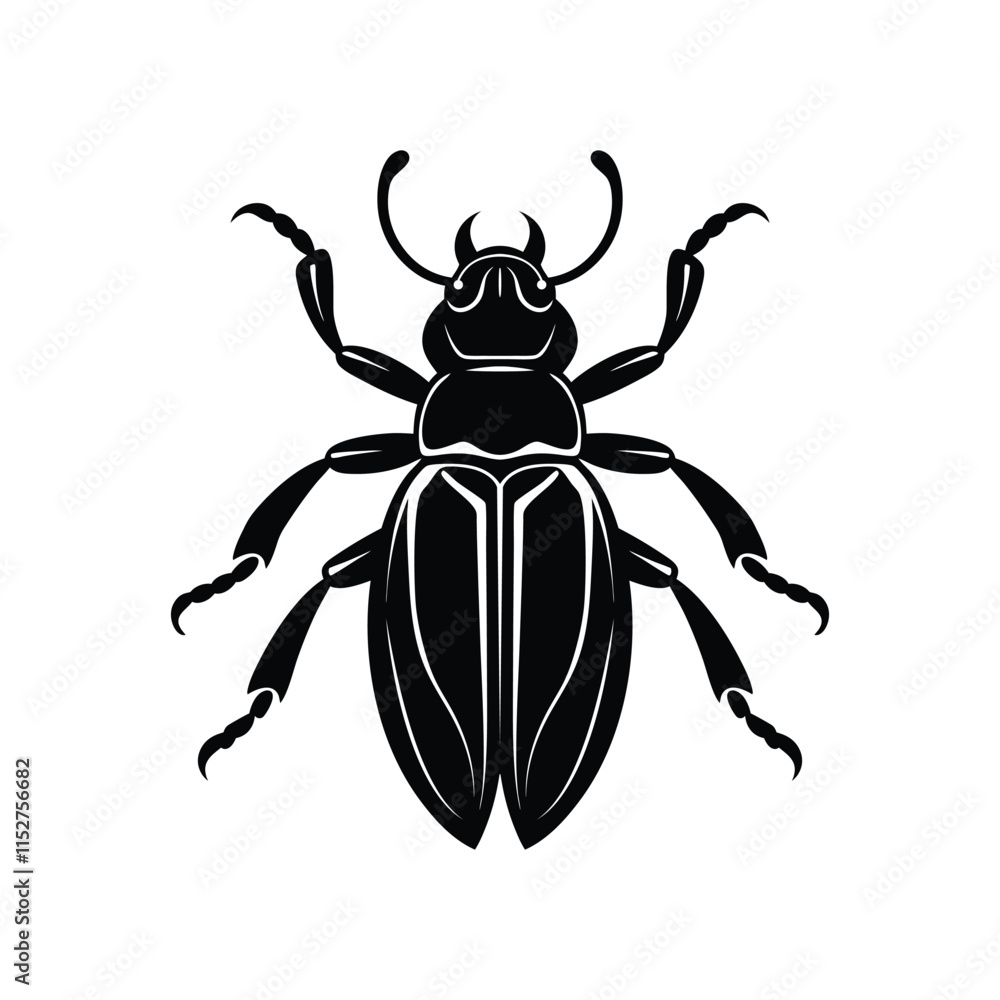 beetle isolated on white, Beetle Silhouette Vector Illustration, Insect Icon for Nature and Wildlife Designs beetle isolated on white, Beetle Silhouette Vector Illustration, Insect Icon for Nature and Wildlife Designs
