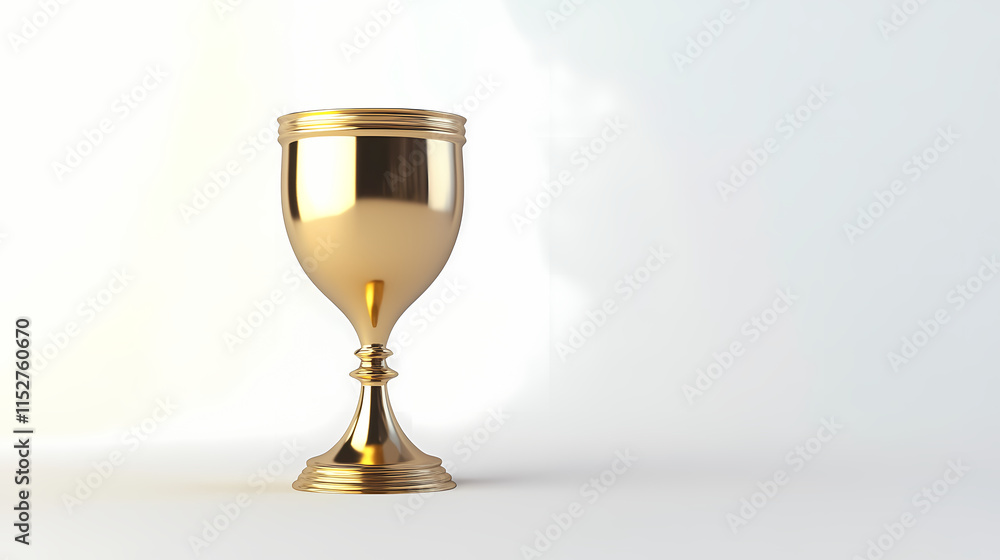 A lone golden chalice set against a plain white background. Chalice. Illustration A lone golden chalice set against a plain white background. Chalice. Illustration