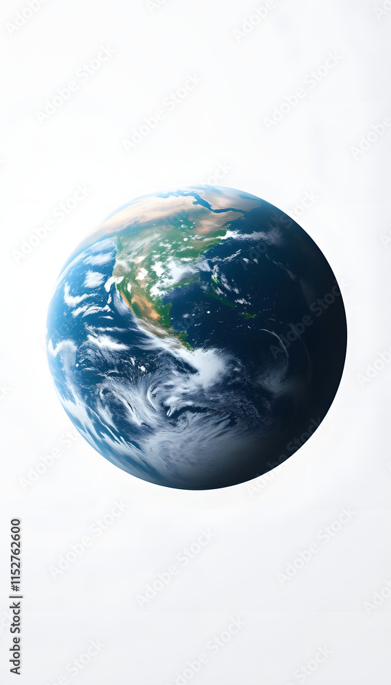 Fototapeta premium earth isolated on white, dramatic atmosphere