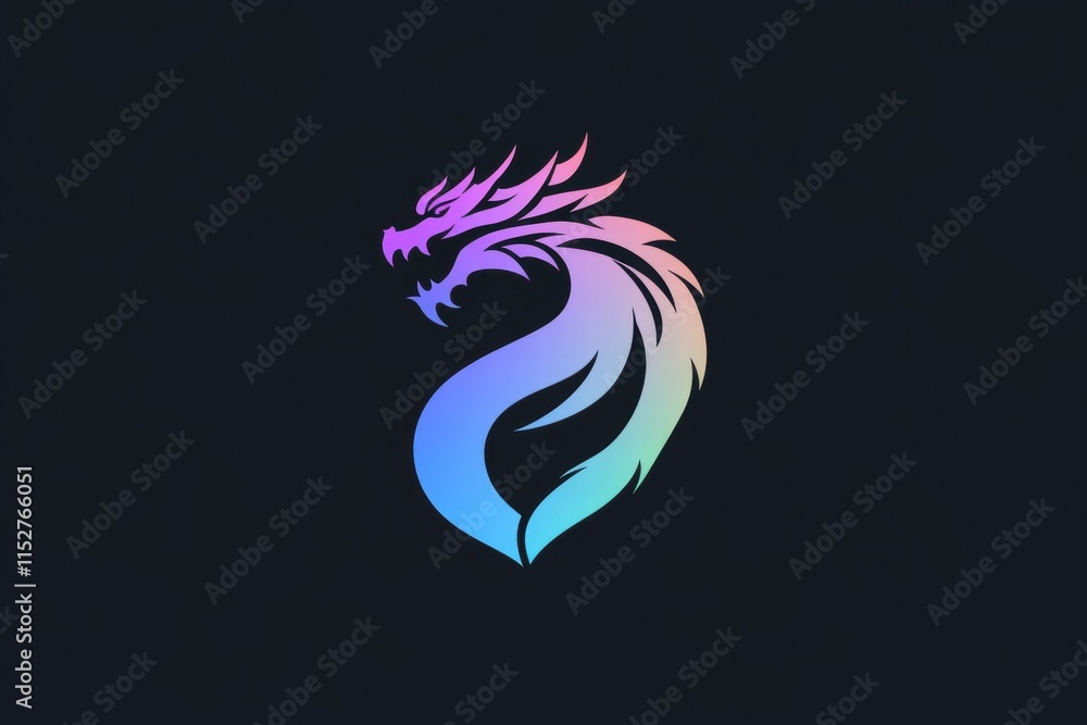 Naklejka premium Gradient Dragon Head Logo Design