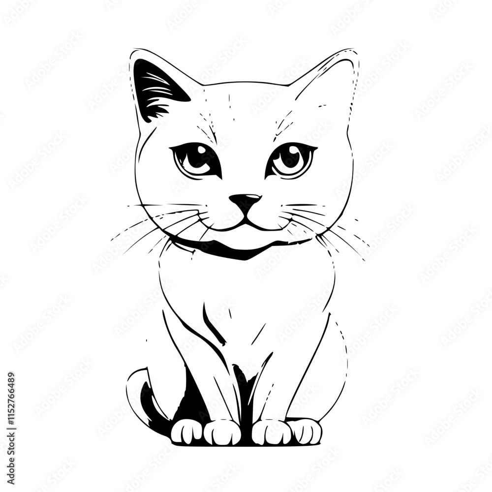 Fototapeta premium cat icon art illustration 