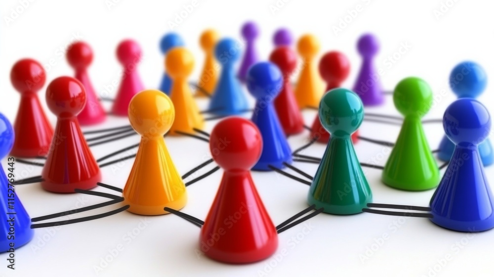 Obraz premium Colorful Learning Group Interaction in Soft Focus