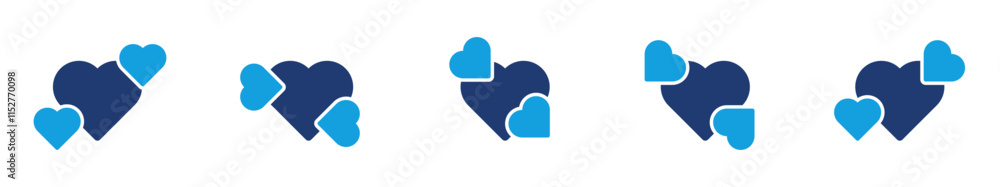 Icon collection of love designs including hearts and romantic elements in a clean and modern style
Icon collection of love designs including hearts and romantic elements in a clean and modern style