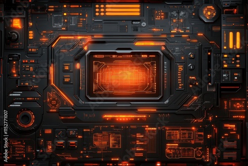 Wallpaper Mural Futuristic Technology Interface Panel Torontodigital.ca