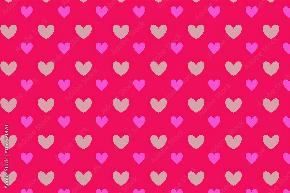 Adorable Heart Pattern Background Perfect for Valentine's Day Cards, Gifts, and Crafts - Bright Pink with Multicolored Hearts Adorable Heart Pattern Background Perfect for Valentine's Day Cards, Gifts, and Crafts - Bright Pink with Multicolored Hearts