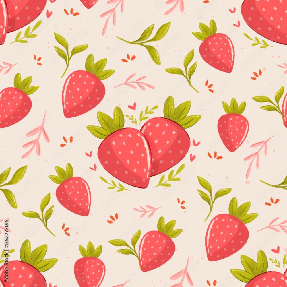 Strawberry_seamless_pattern_cute_handdrawing_texture Strawberry_seamless_pattern_cute_handdrawing_texture