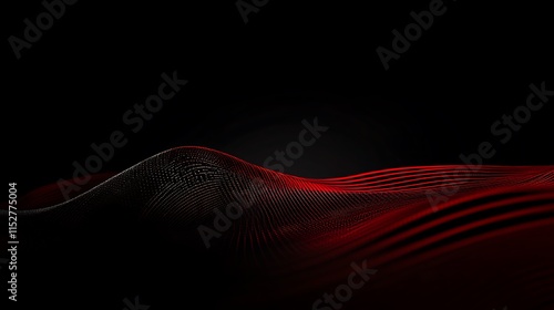 Abstract red wave on black background.