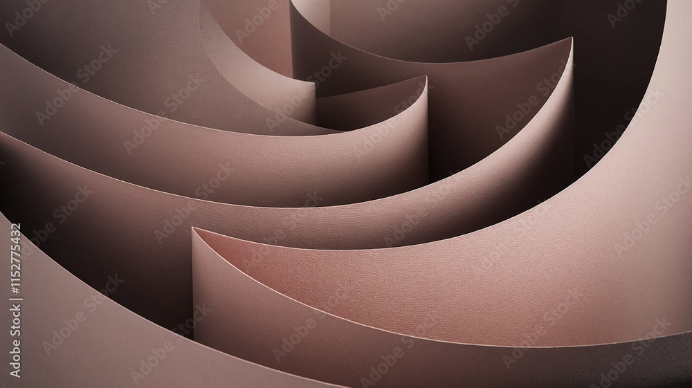 Obraz premium Elegant Curved Paper Design in Mauve with Modern Minimalist Style