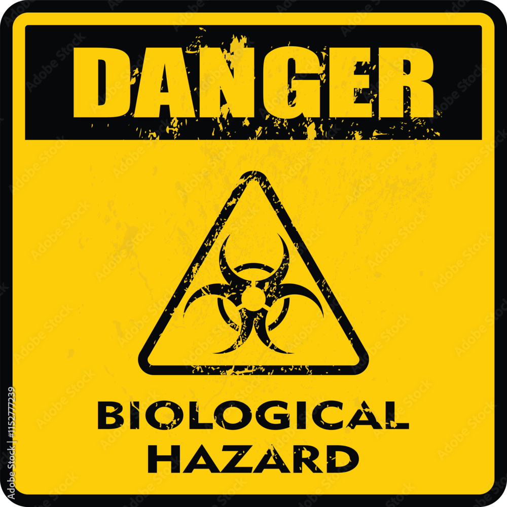 Obraz premium Danger, Biological Hazard, sign vector