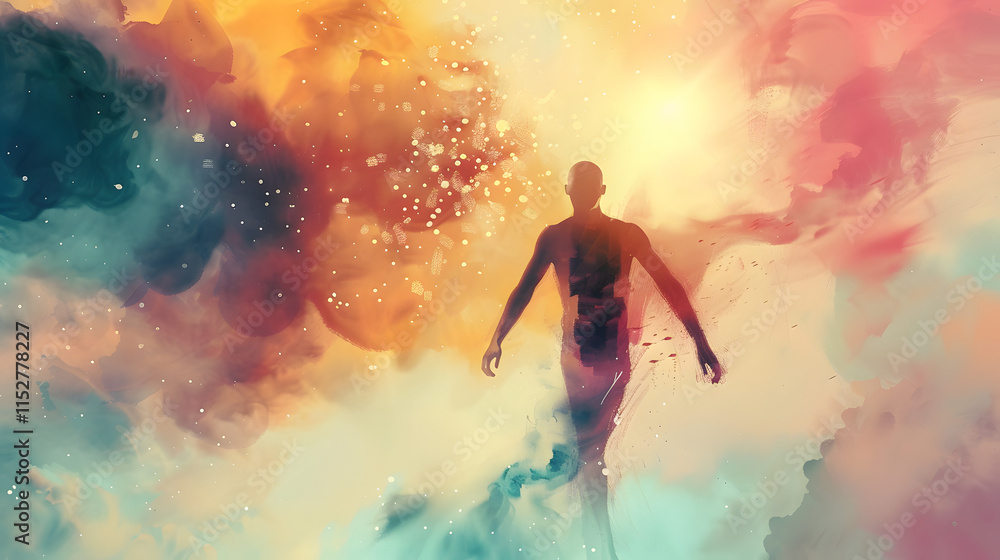 Naklejka premium Teleportation Effect effect watercolor