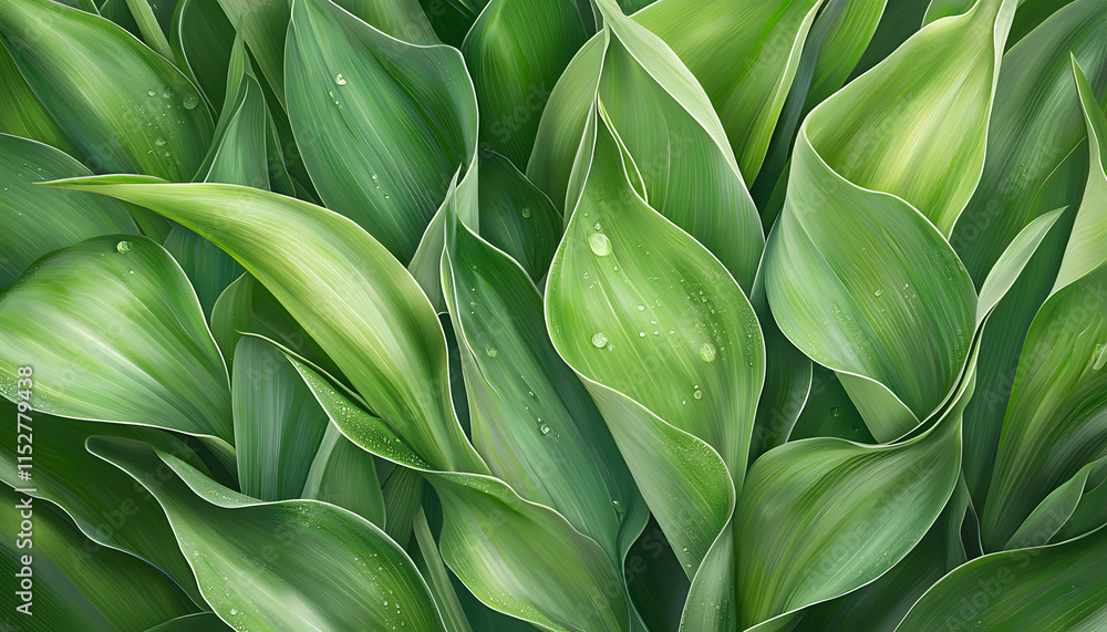 Obraz premium Lush green leaves in nature close-up photography freshness and tranquility natural environment aesthetic view organic beauty