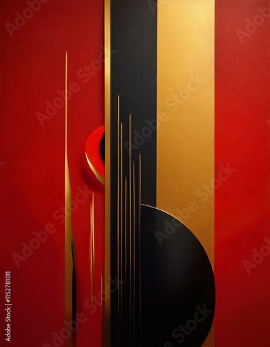 abstract art red and gold art 6