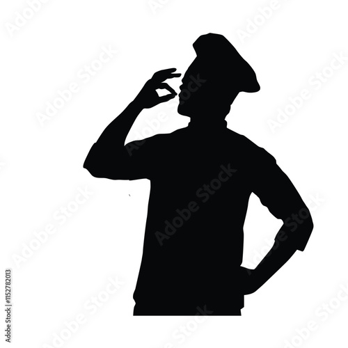 The silhouette of a restaurant chef