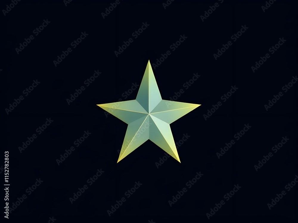A five-pointed, gold star is isolated on a black background. A five-pointed, gold star is isolated on a black background.