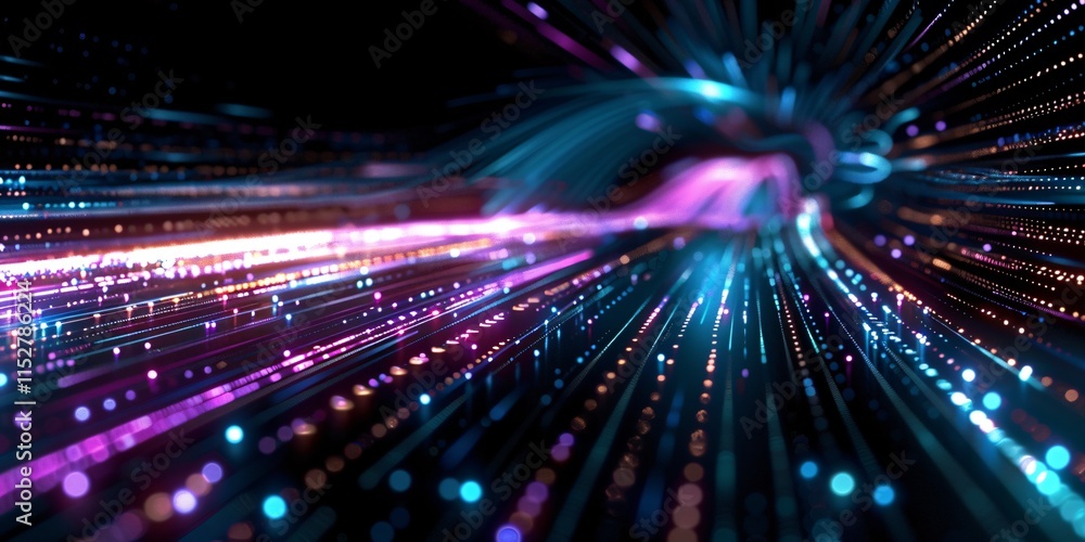 Fototapeta premium A vibrant digital backdrop background with glowing network connections.