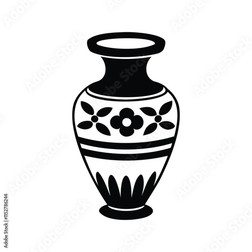 artistic vase silhouette vector for pottery and decorative themes