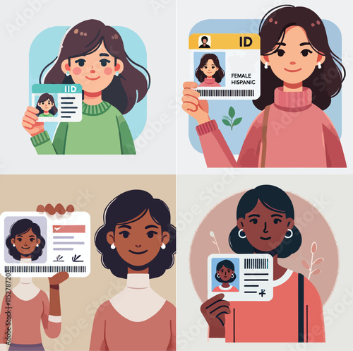 A person is showing an ID card Art & Illustration