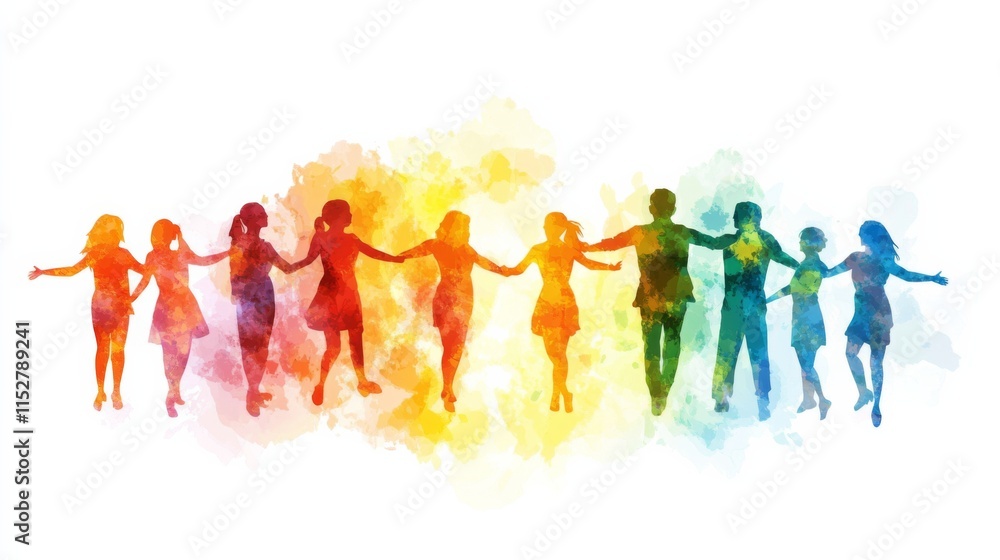 Obraz premium Vibrant Group Interactions with Dynamic Poses