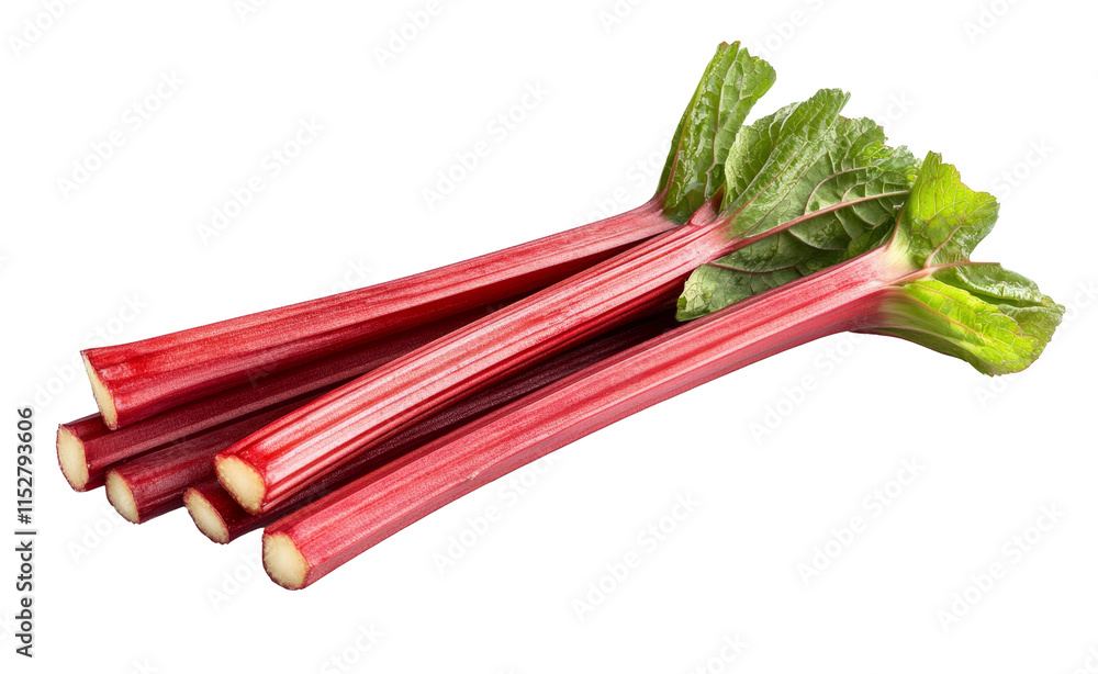 High-Quality PNG of Rhubarb stalks Isolated on White Background – High Resolution High-Quality PNG of Rhubarb stalks Isolated on White Background – High Resolution
