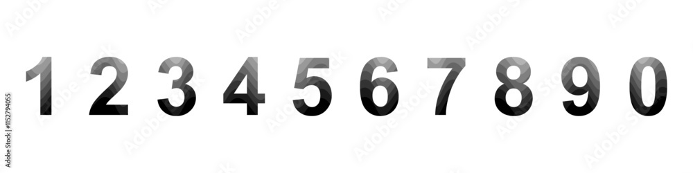 Abstract set on consecutive numbers. Ten numbers from one to zero. Number abstract concept vector illustration isolated on white background. numbering stock illustration Abstract set on consecutive numbers. Ten numbers from one to zero. Number abstract concept vector illustration isolated on white background. numbering stock illustration