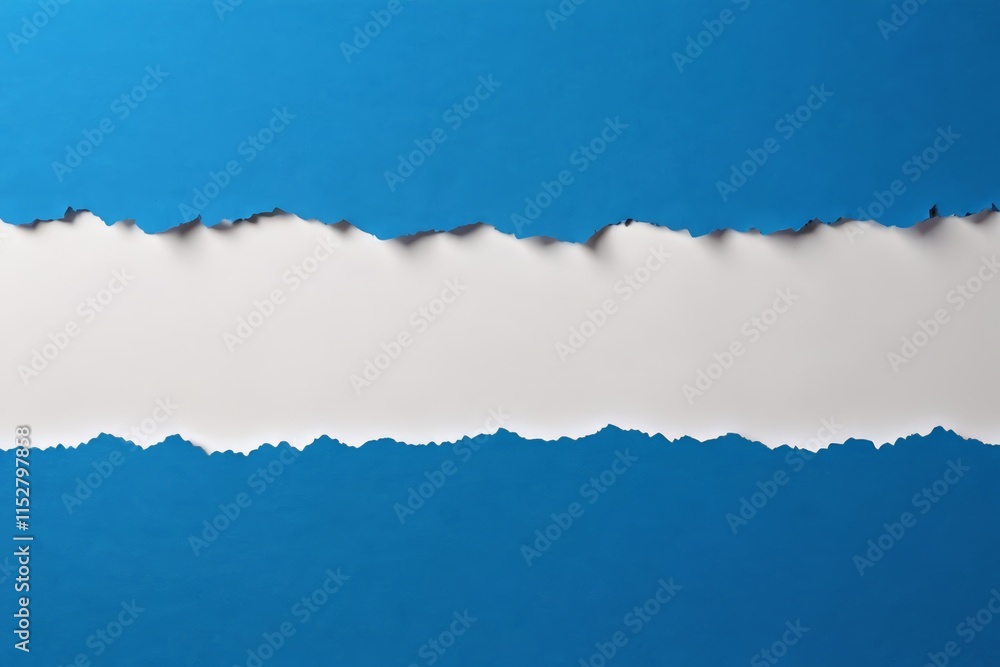 there is a blue and white background with a torn paper there is a blue and white background with a torn paper
