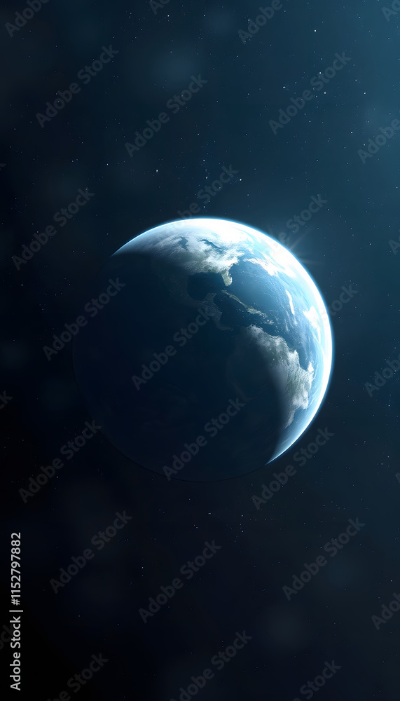 Fototapeta premium earth in space created with Technology, dramatic atmosphere, with white tones