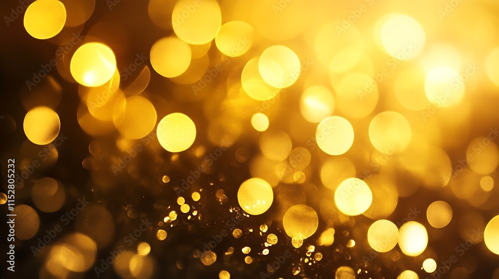 Stunning Close-Up Photo: Golden Bokeh Lights Shimmering in the Dark. AI Generated Stunning Close-Up Photo: Golden Bokeh Lights Shimmering in the Dark. AI Generated