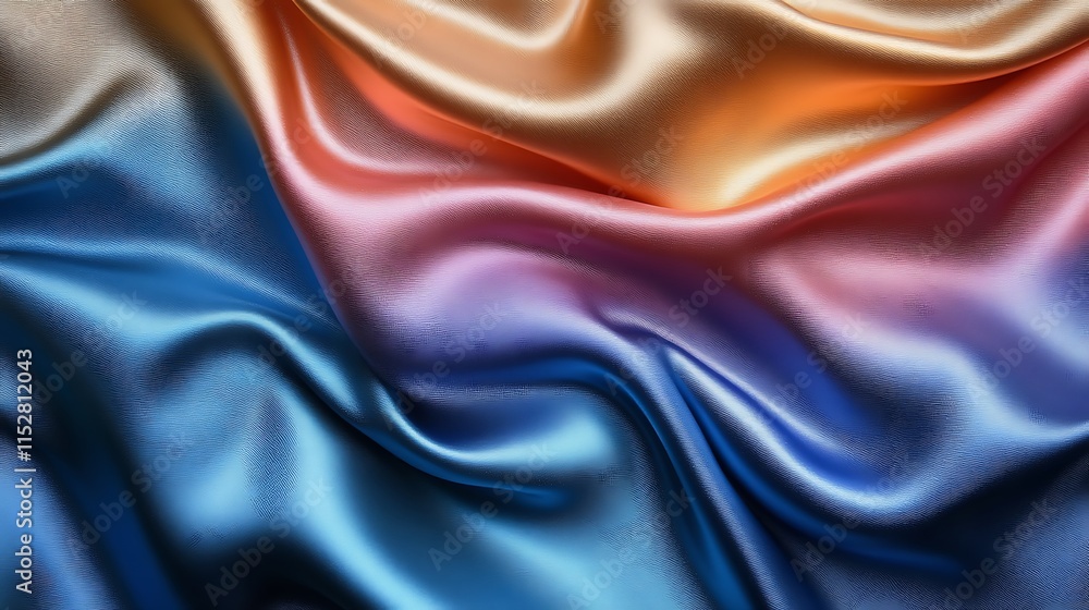 Fototapeta premium Abstract Colorful Silk Fabric Draped Softly