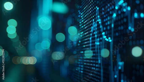 Digital backdround ideal for technological operations, neural networks teal and orange dot color