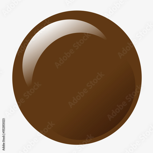 Chocolate ball isolated on white background, Candy or snack in vector graphic illustration style