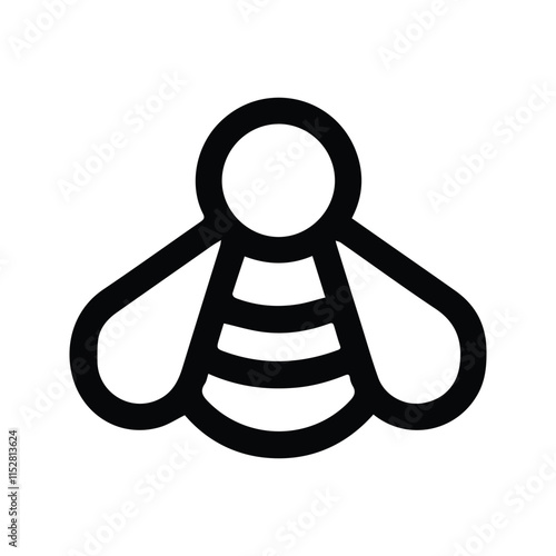 Bee Icon. Honey bee vector illustration. Isolated on white background.